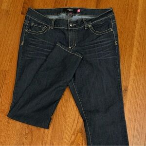 Torrid Dark Blue Skinny Jeans with Sleek Fit, Embellished Cowgirl Stitching - 16